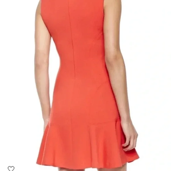Diane von Furstenberg Jaelyn Hot Coral Mini Dress Size 8 GUC - Picture 10 of 10